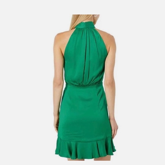 Bardot Etta Tie Neck in Fern Green Sleeveless Mini Dress Size 4 - Picture 14 of 16